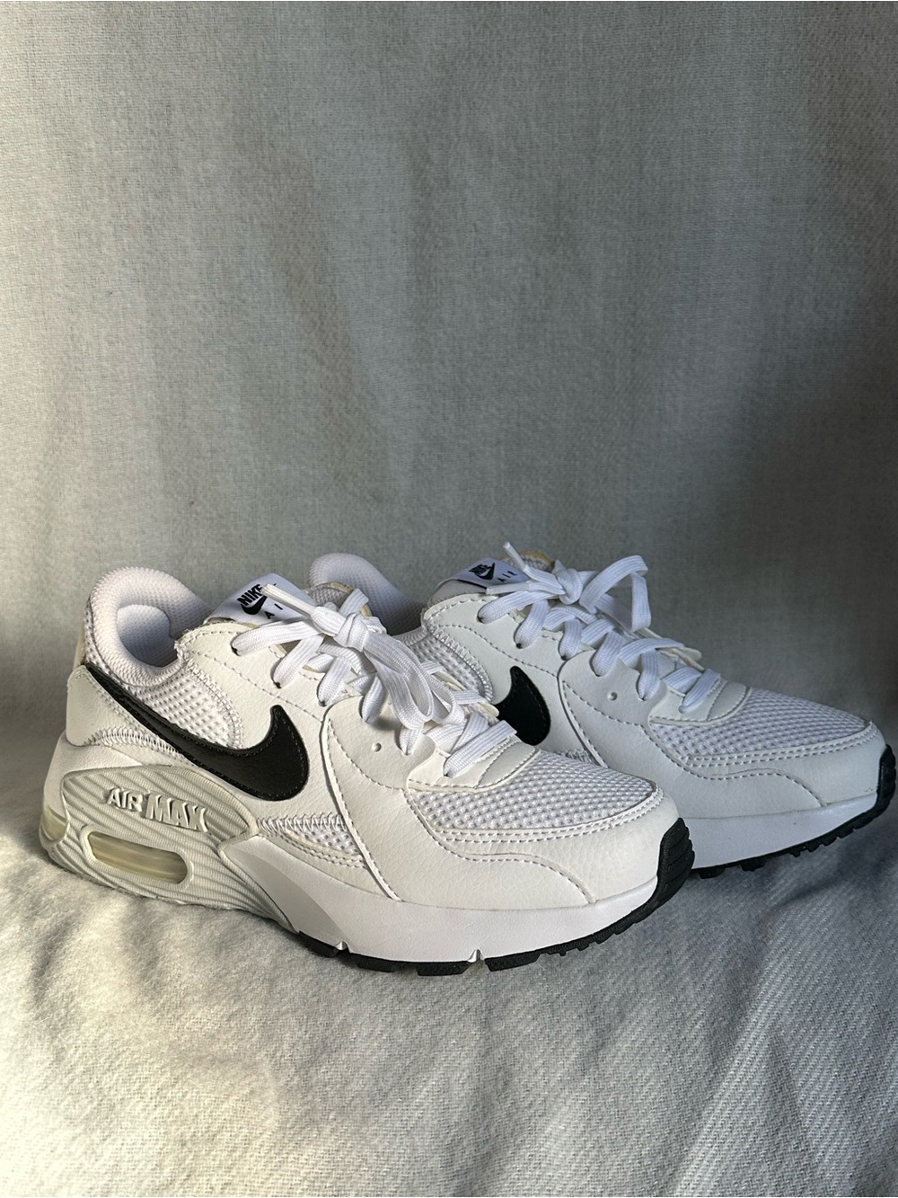 Nike Kids White Sneakers with Black Swoosh